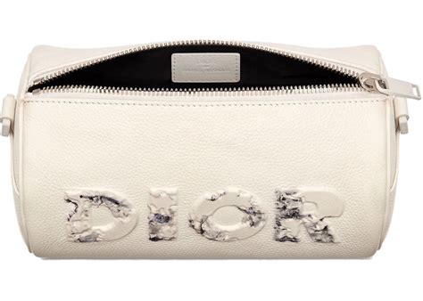 White Calfskin DIOR AND DANIEL ARSHAM Roller Bag